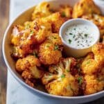 Easy Black Pepper Buffalo Cauliflower Bites with Ranch Dip Recipe