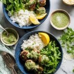 Lemon Herb Turkey Meatballs with Basil Vinaigrette Recipe