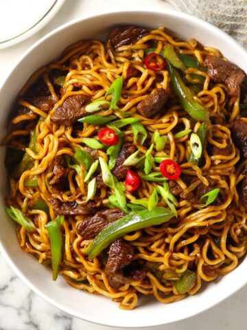 Beef Stir Fry with Noodles and Sticky Sauce Recipe