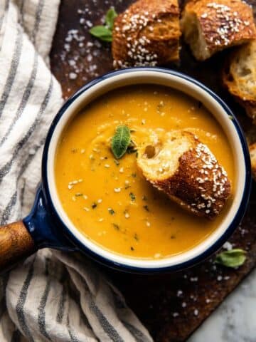 Lighter Creamy Broccoli Cheddar Soup Recipe