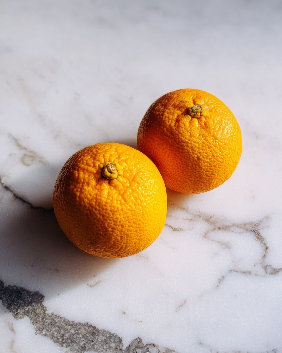 The image shows two oranges with a rough and bumpy texture, each having a small knob at the top. They are placed close together on a white marbled surface with gray and black veins running through it. The oranges are bright orange in color and have a natural, uneven shape. The lighting is natural and soft, highlighting the texture of the oranges and the marble surface underneath. photo taken with an iphone --ar 4:5 --v 7