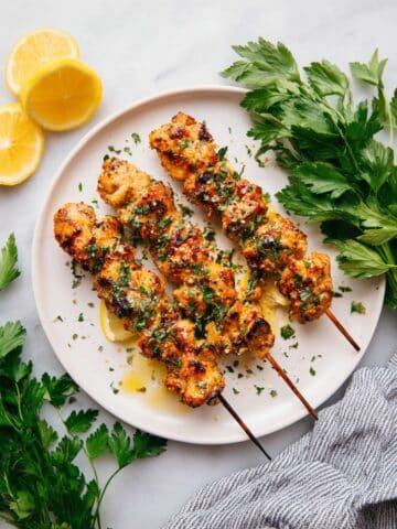 Lemon Garlic Chicken Spiedini with Crispy Parmesan Breadcrumbs Recipe