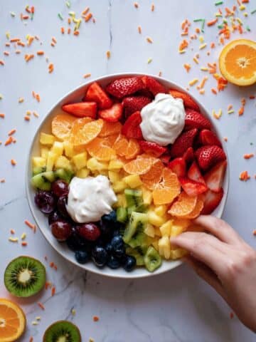 Fruit Rainbow Platter with Cream Cheese-Marshmallow Dip Recipe