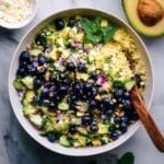 Blueberry Corn Salad with Basil, Pistachios, and Lemon Dressing Recipe