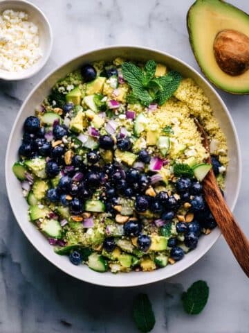 Blueberry Corn Salad with Basil, Pistachios, and Lemon Dressing Recipe