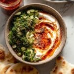Harissa Eggs in Whipped Goat Cheese with Avocado Salad and Chili Butter Recipe