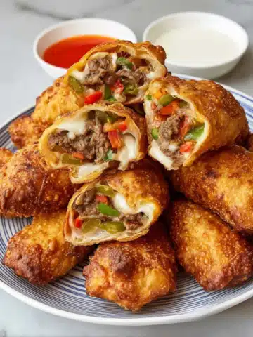 Mouth-Watering Philly Cheesesteak Egg Rolls Recipe