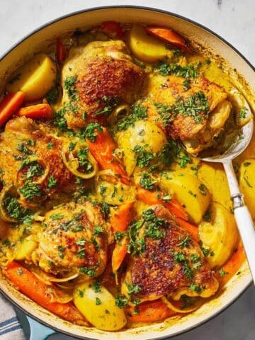 Saffron Chicken with Roasted Vegetables and Cilantro Dressing Recipe