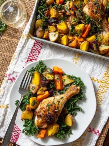 Apple Cider Brined Chicken with Roasted Veggies & Herbs Recipe