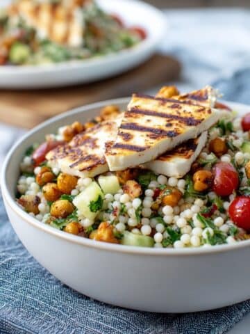 Mediterranean Grain Salad with Grilled Halloumi Recipe