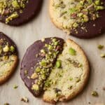 Pistachio Shortbread Cookies with Dark Chocolate Drizzle Recipe