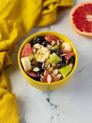 Grapefruit Salad with Banana, Apple, Blueberries, and Almonds Recipe