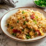 Crispy Bacon Fried Rice with Peas and Green Onions Recipe