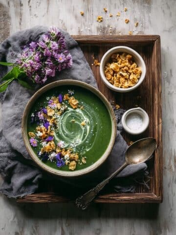 Nettle, Leek and Potato Soup with Garlic-Brown Butter Croutons Recipe