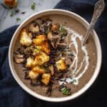 Creamy Mushroom Soup with Black Rice Recipe
