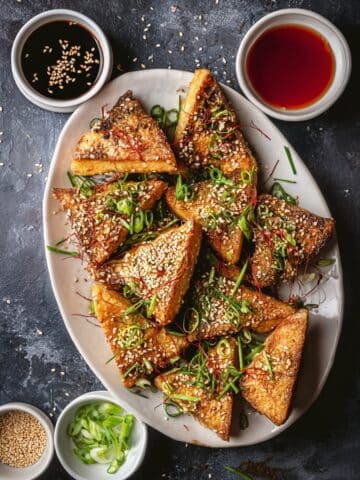 Crispy Shrimp Toast with Sweet and Spicy Dipping Sauce Recipe