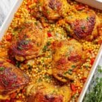 Baked Tomato Chicken Thighs with Couscous Recipe