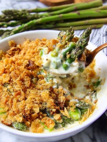 Cheesy Asparagus Casserole (Air Fryer or Oven) Recipe