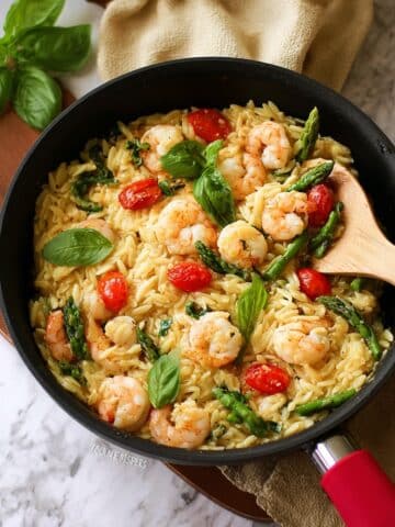 One Pan Shrimp Orzo Pasta Recipe