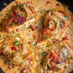 Smothered Chicken with Bacon and Creamy Onion Gravy Recipe