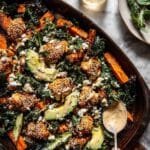 Sheet Pan Sesame Feta Chicken and Sweet Potatoes Recipe
