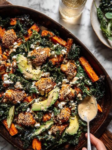Sheet Pan Sesame Feta Chicken and Sweet Potatoes Recipe