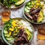 25 Minute Ginger Steak Mango Cucumber Bowls Recipe