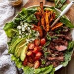 Sweet Potato Fry Steak Salad with Blue Cheese Butter Recipe