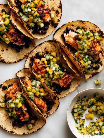 Salmon Tacos with Mango Corn Salsa Recipe