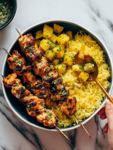 Cilantro Orange Chicken with Rice and Beans Recipe