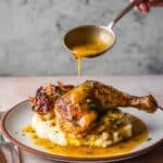 Roasted Half Chicken with Lemon Garlic Pan Sauce Recipe