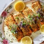 Panko Crusted Salmon with Creamy Dill Sauce Recipe