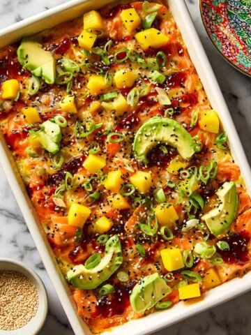 Mango-Salmon Sushi Bake Recipe