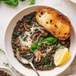 Creamy Black Lentil Stew with Mushrooms Recipe