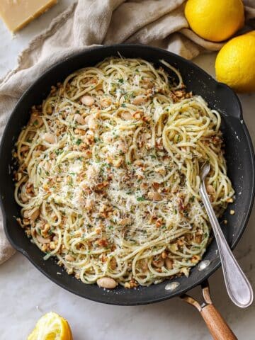 Caramelized Cabbage Pasta with White Beans and Lemon Recipe