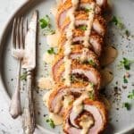 Creamy Honey Mustard Chicken Cordon Bleu with Greek Yogurt Sauce Recipe