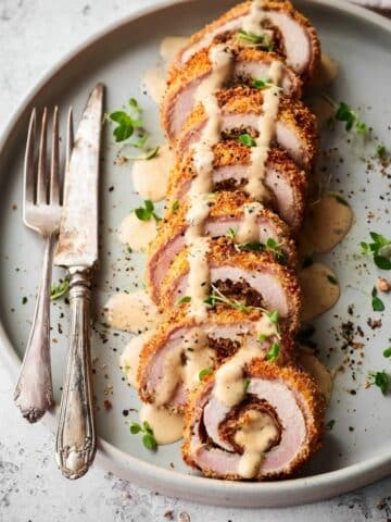 Creamy Honey Mustard Chicken Cordon Bleu with Greek Yogurt Sauce Recipe