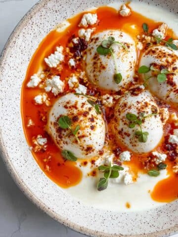 Turkish Eggs with Yogurt, Aleppo Chili Butter, and Feta Recipe