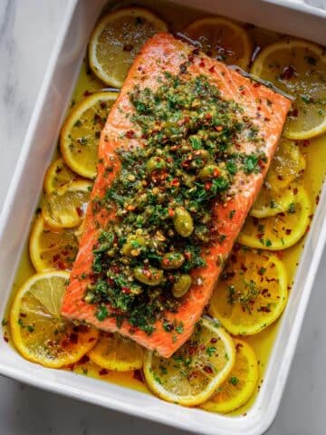 Olive-Citrus Slow Roasted Salmon Recipe