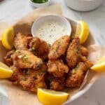 Crispy Lemon Pepper Wings with Buttermilk Ranch Dip Recipe