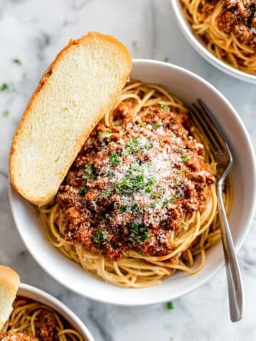 Instant Pot Spaghetti with Ground Beef and Tomato Sauce Recipe