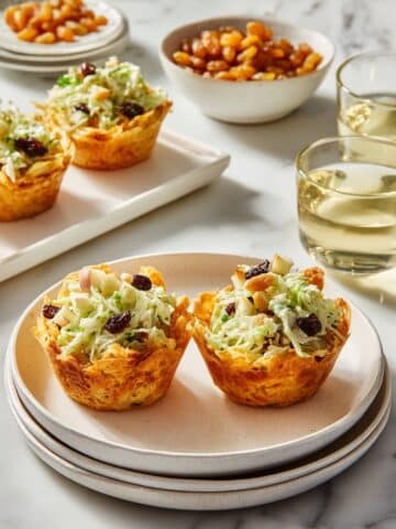Brussels Sprout Slaw with Cheddar Cheese Cups Recipe