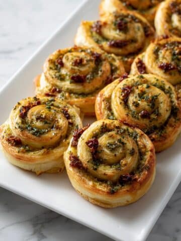 Sun-Dried Tomato Puff Pastry Palmiers with Pesto Recipe