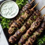 Lamb and Beef Kofta Kebabs with Spicy Tzatziki Sauce Recipe