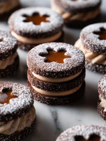 Salted Caramel Chocolate Linzer Cookies Recipe