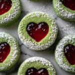 Matcha Thumbprint Cookies with Strawberry Jam Recipe