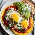 Huevos Rancheros with Spicy Tomato Chipotle Salsa and Fresh Toppings Recipe