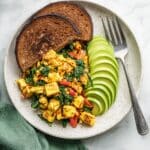 Healthy Tofu Scramble with Bell Peppers and Spinach Recipe