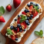 Strawberry Blueberry Walnut Butter Board with Honey and Mint Recipe