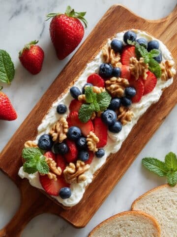 Strawberry Blueberry Walnut Butter Board with Honey and Mint Recipe